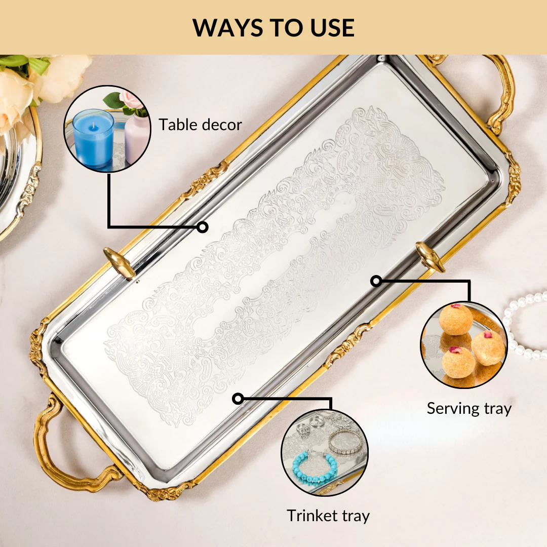 Regal Bird Brass And Stainless Steel Serving Tray - Image 7