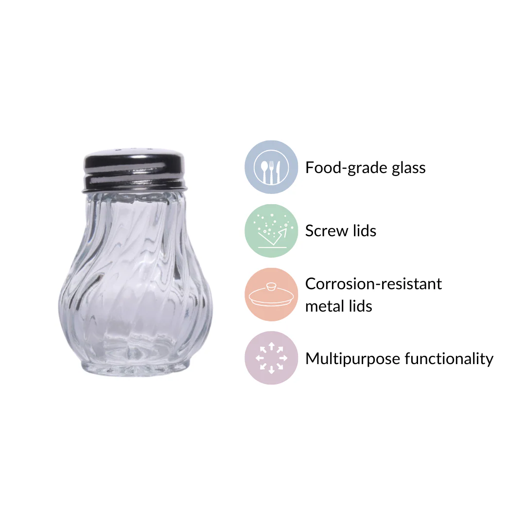 Restaurant Style Glass Salt Pepper Shakers Set Of 6 50ml - Image 7