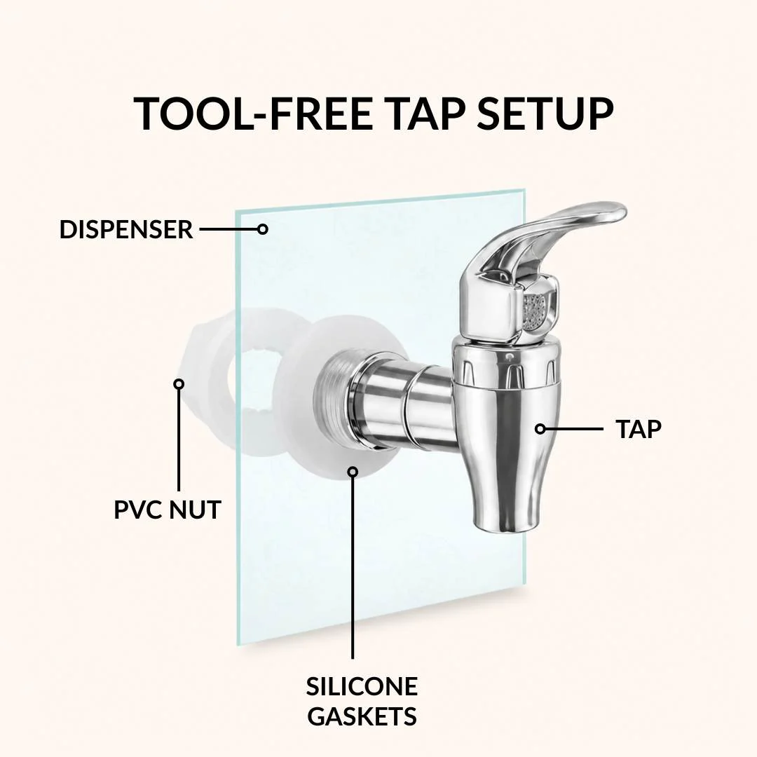 Ribbed Glass Drink Dispenser 3700ml - Image 5