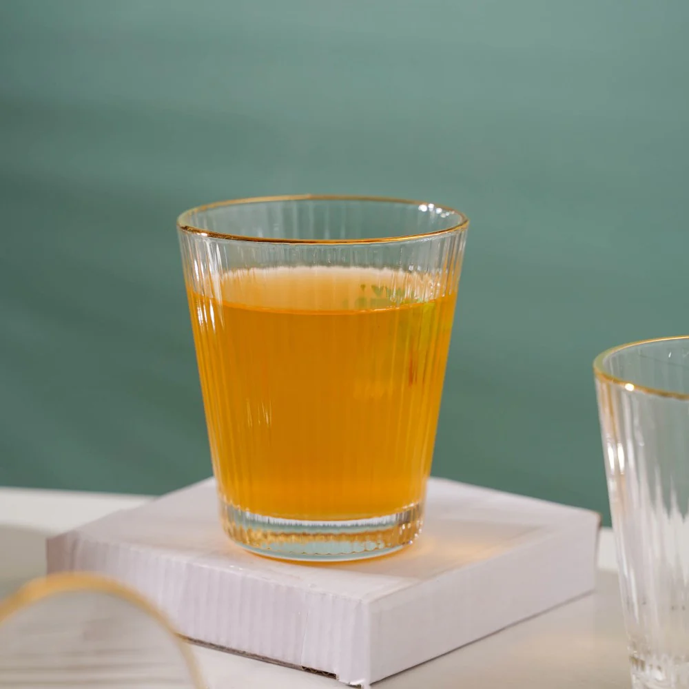 Ribbed Gold Rim Short Tumbler Set Of 6 250 ml - Image 7