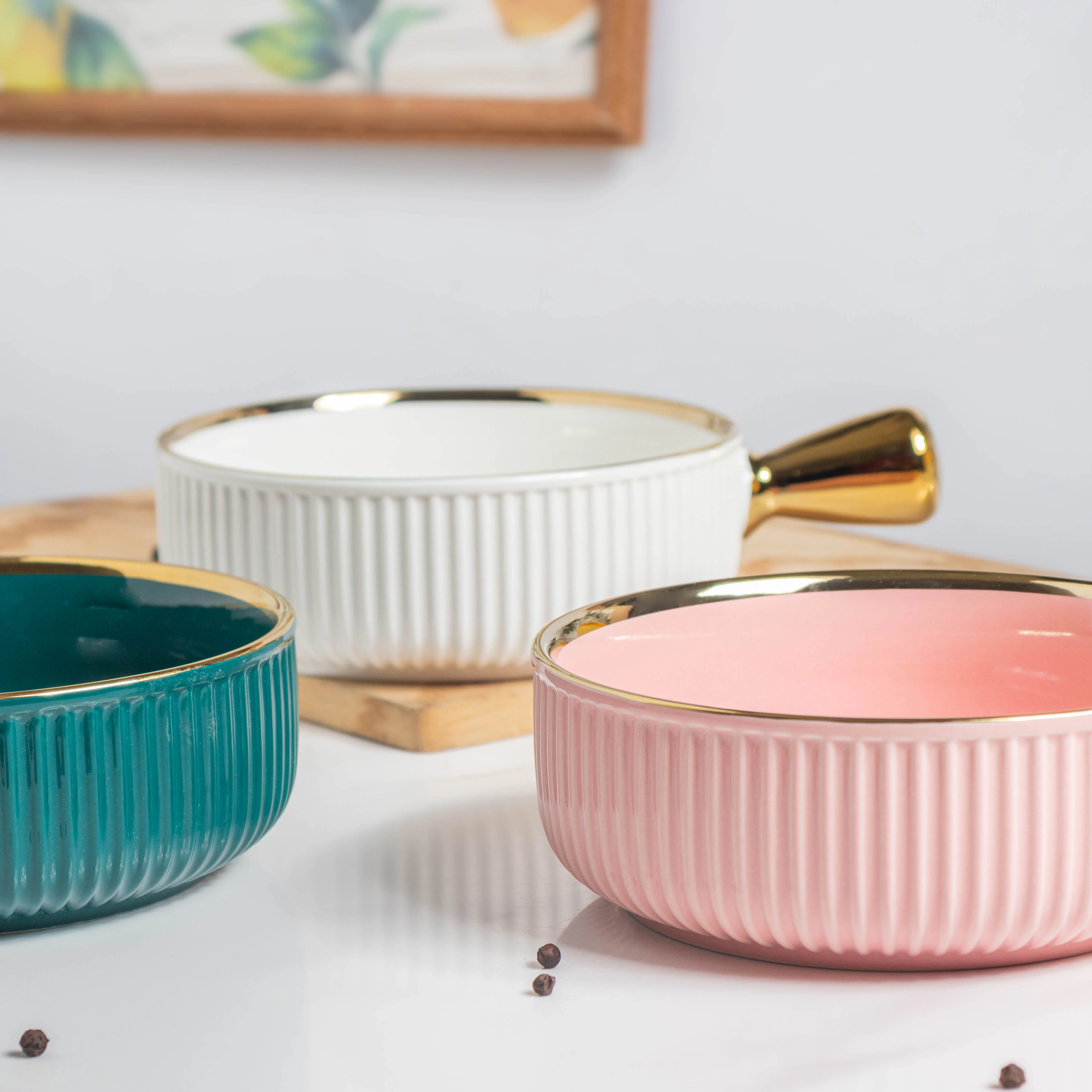 Ribbed Snack Bowl With Handle 500 ml - Image 6