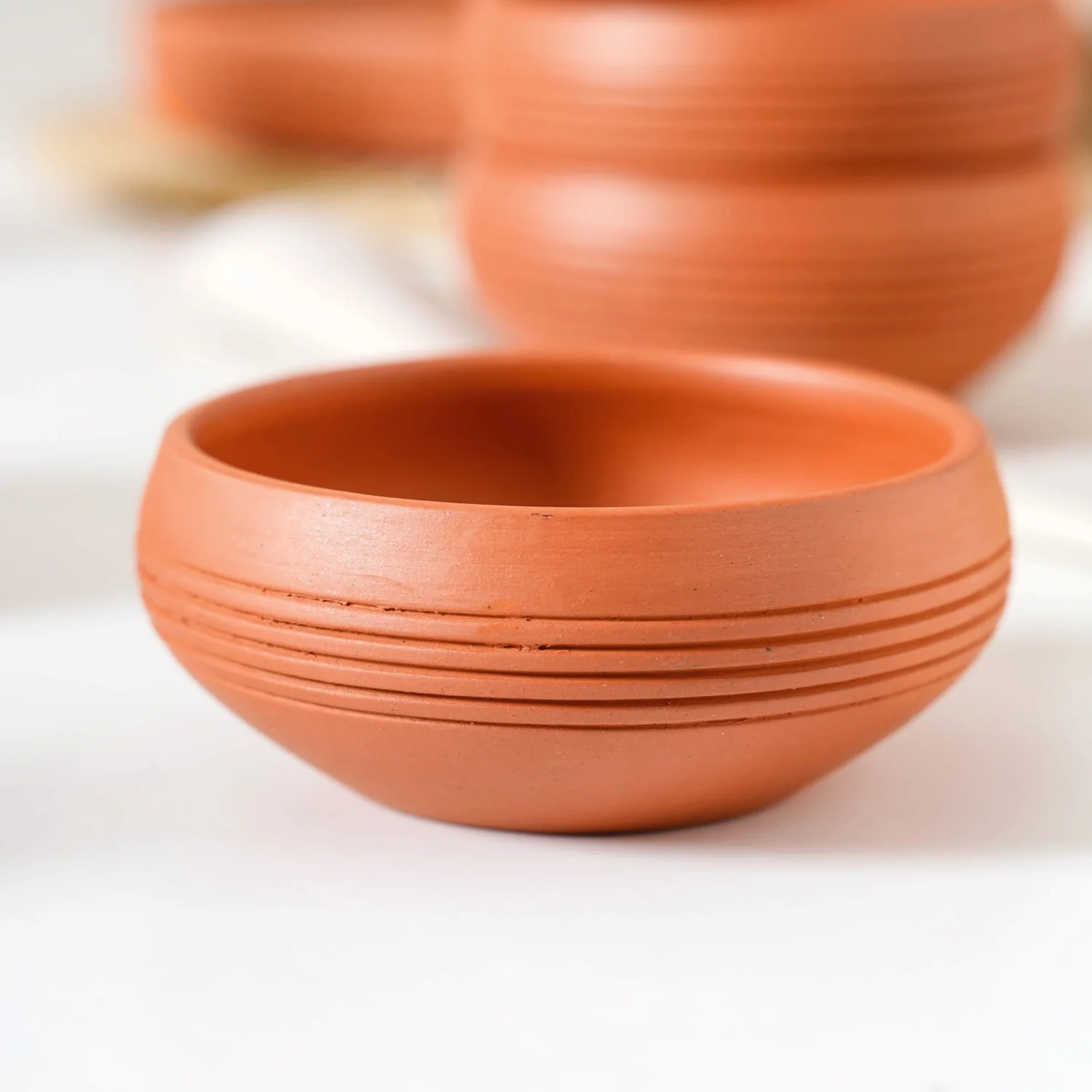 Ring Engraved Terracotta Dessert Bowls Set Of 4 250ml - Image 8