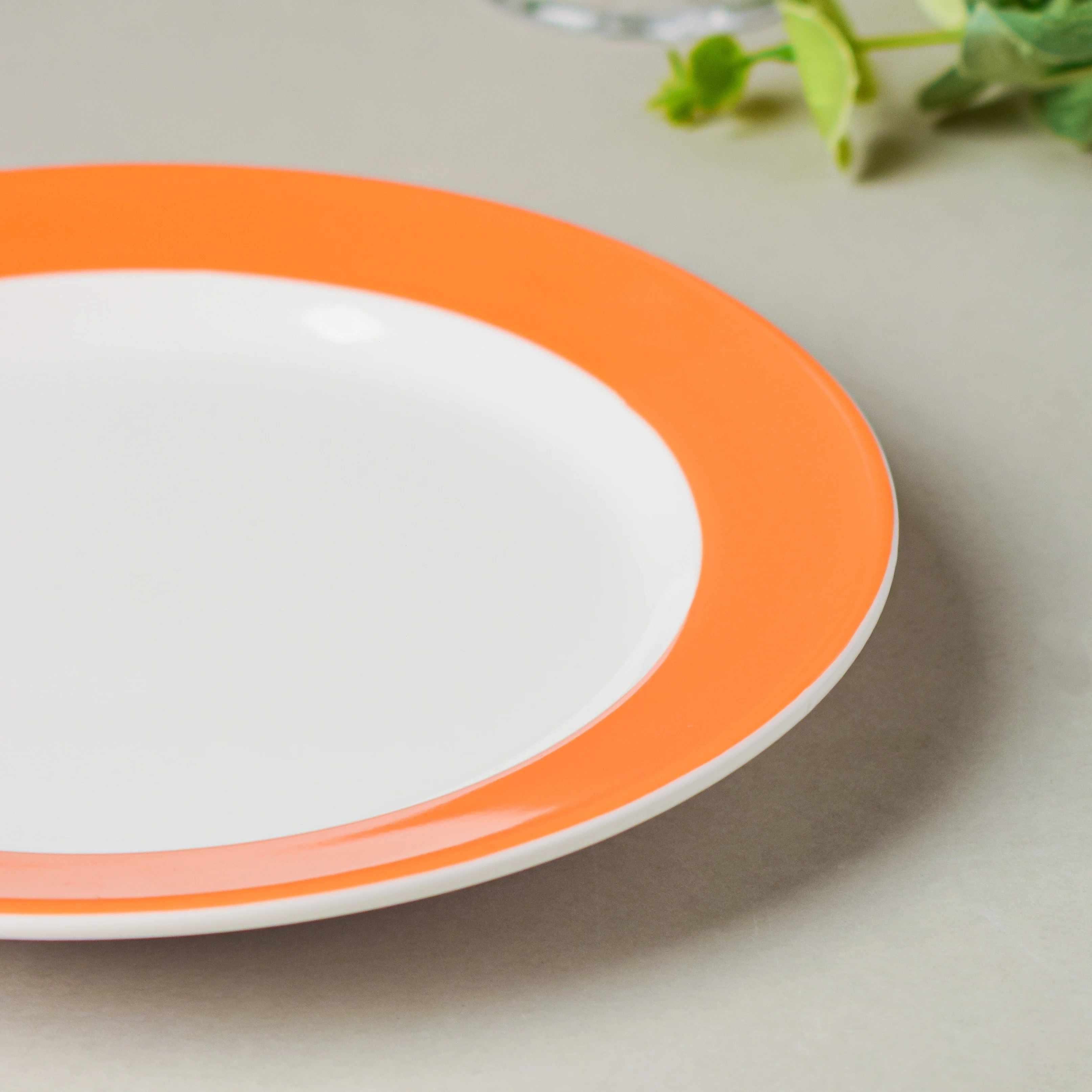 Riona Ceramic Snack Plate White Orange - Image 5