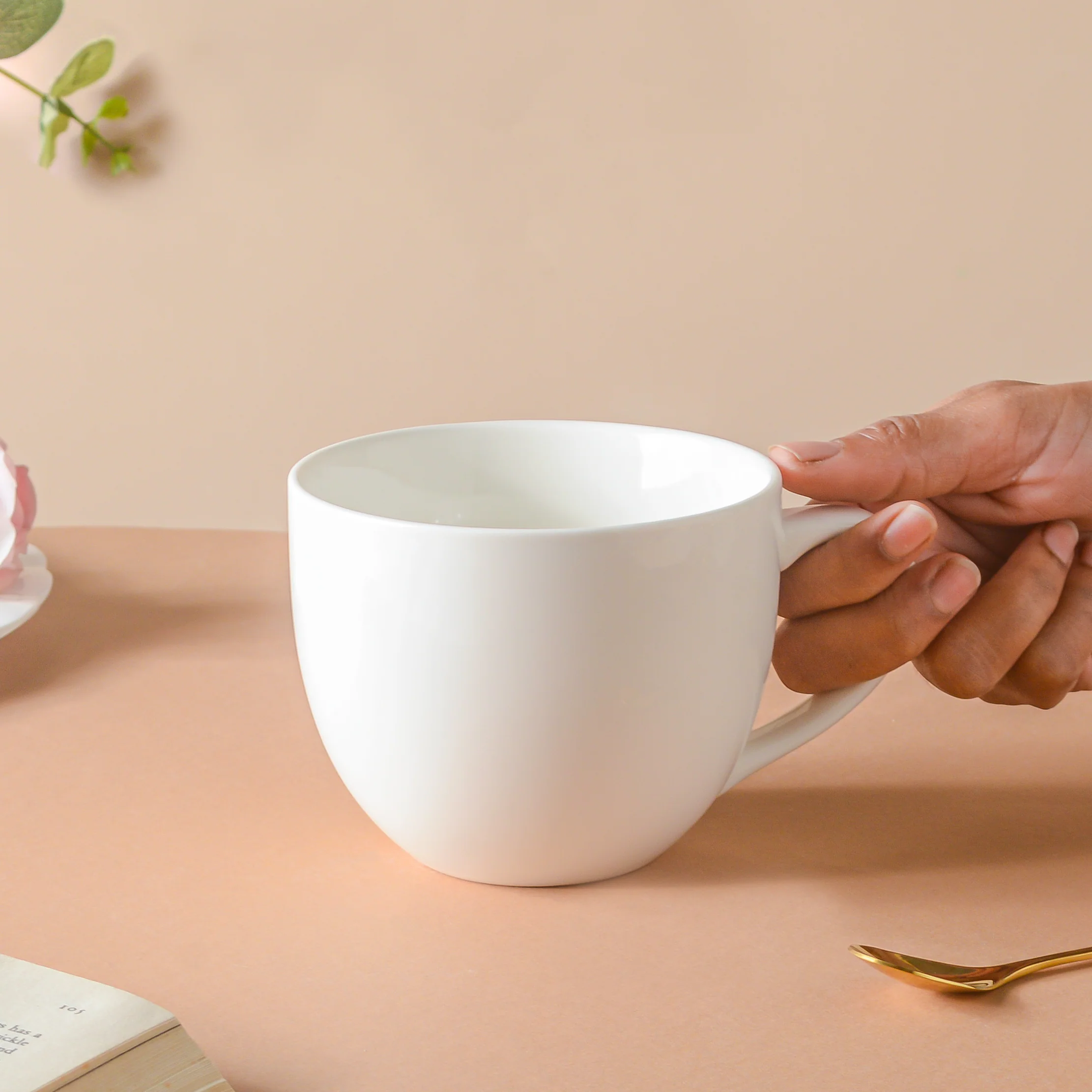 Riona Ceramic Tea Cup White - Image 2