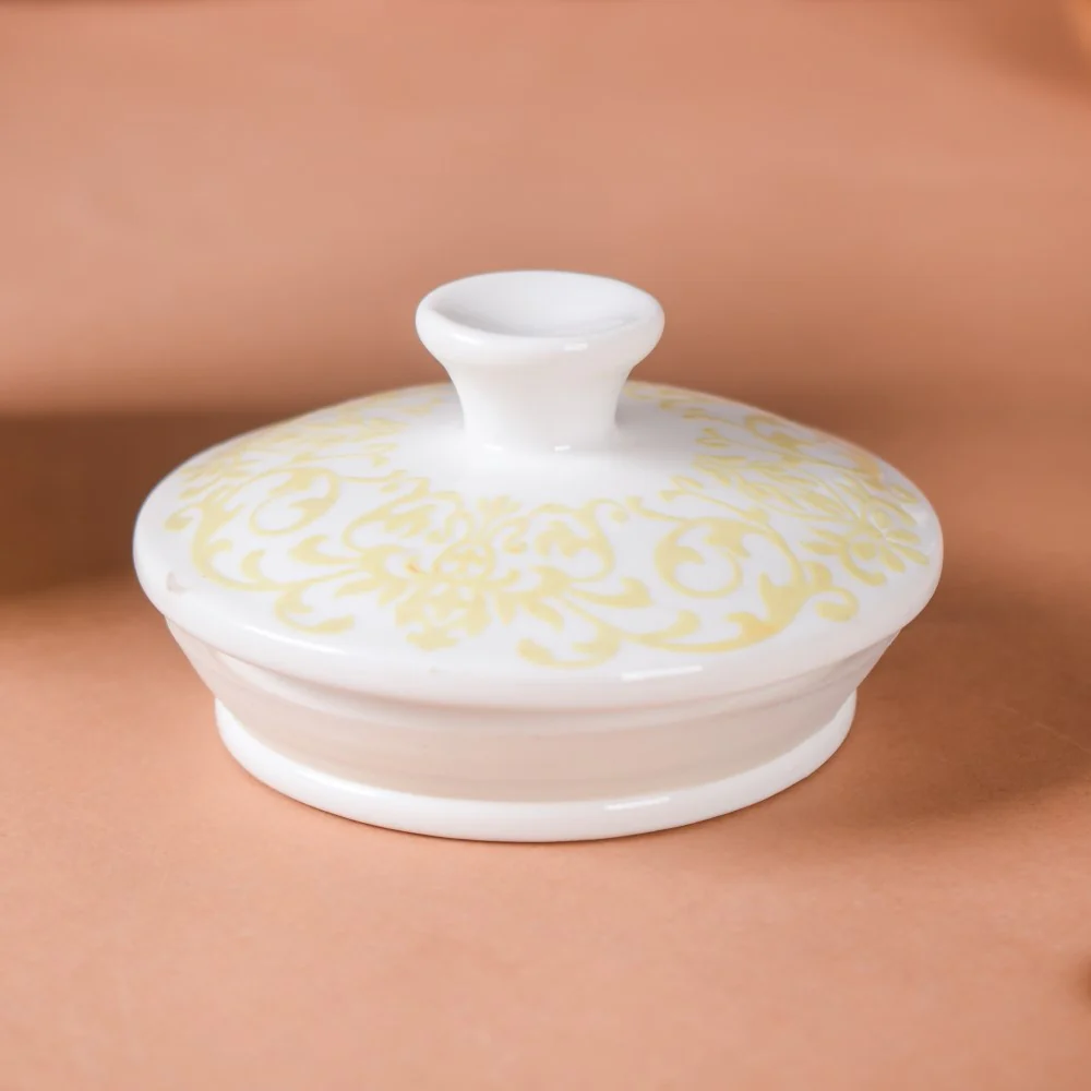 Riona Floral Ceramic Jar With Lid Yellow - Image 5