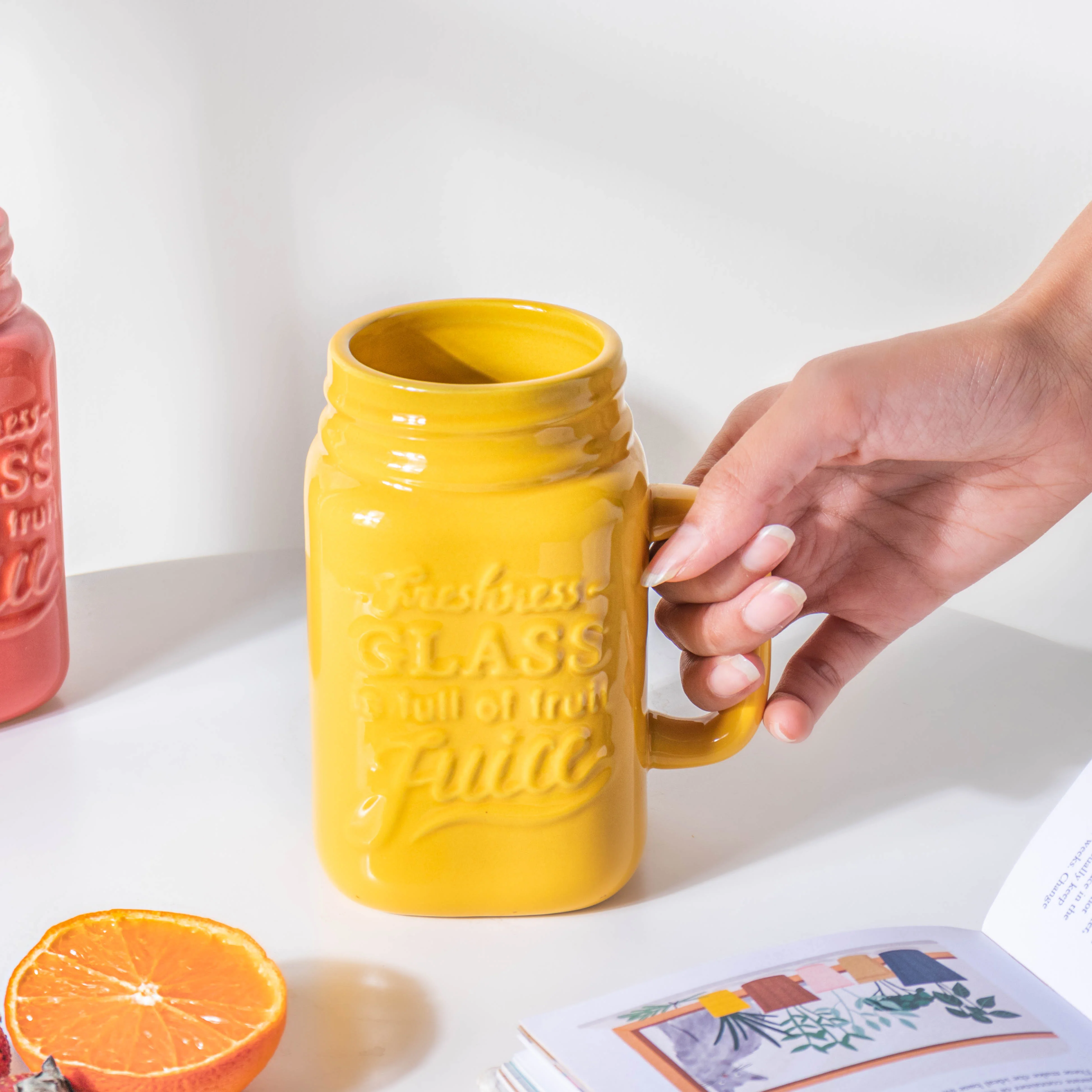 Riona Mason Mug Yellow 450 ml - Image 2