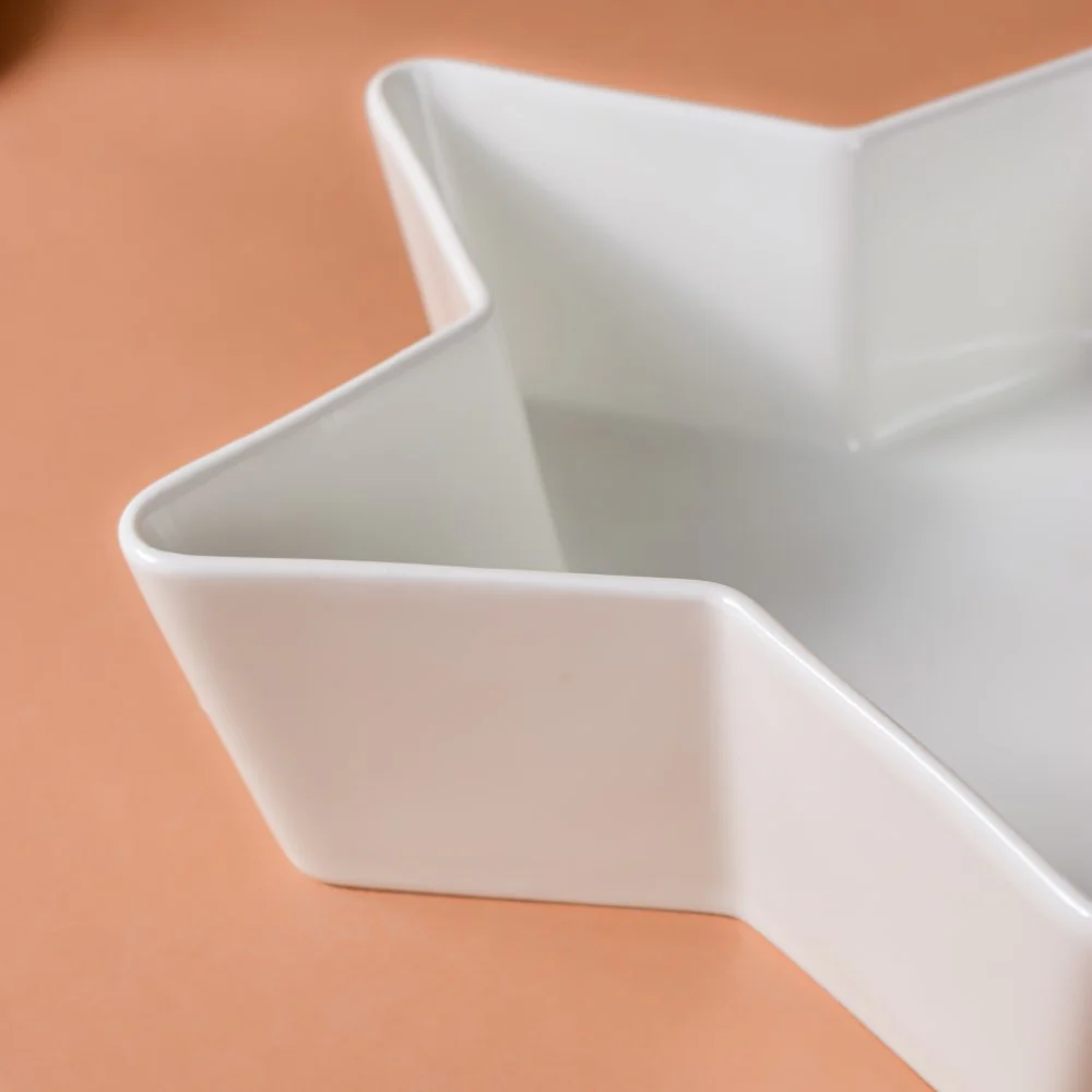 Riona Star Ceramic Fruit Bowl White Large 600 ml - Image 5