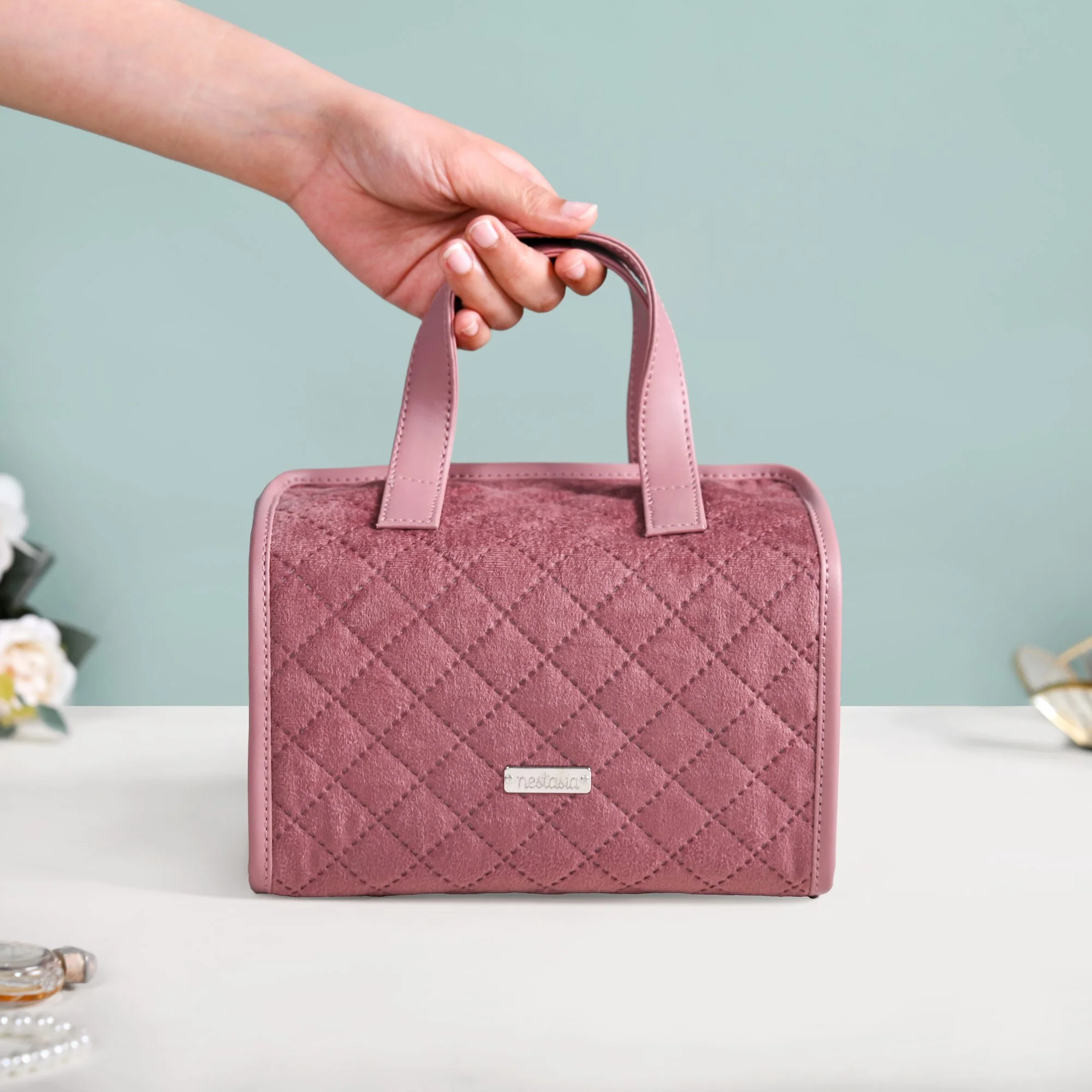 Roll Up Pink Vanity Makeup Pouch - Image 6