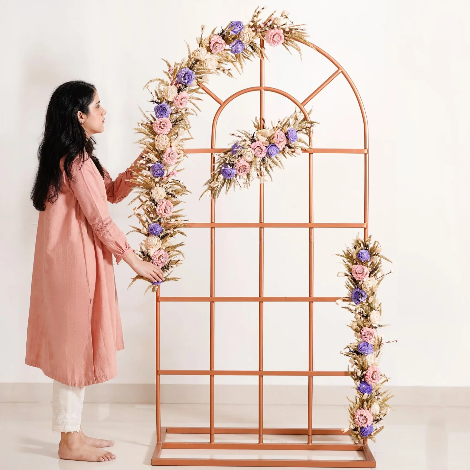 Rose Gold Arched Metal Backdrop Frame 42 Inch - Image 3