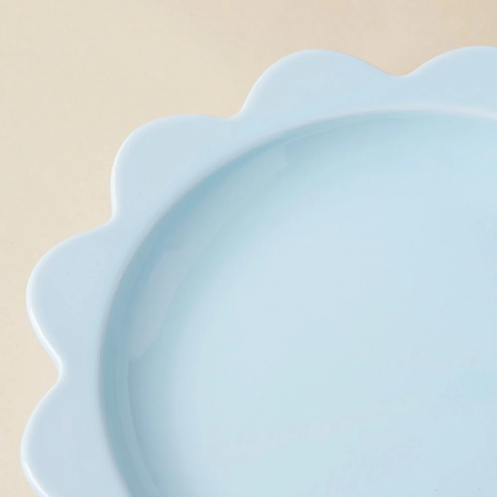 Rosette Ceramic Snack Plate Blue 8.5 Inch - Image 2