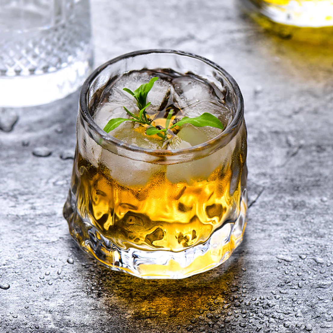 Rotating Rocks Glass for Drinks Set of 2 - Image 3