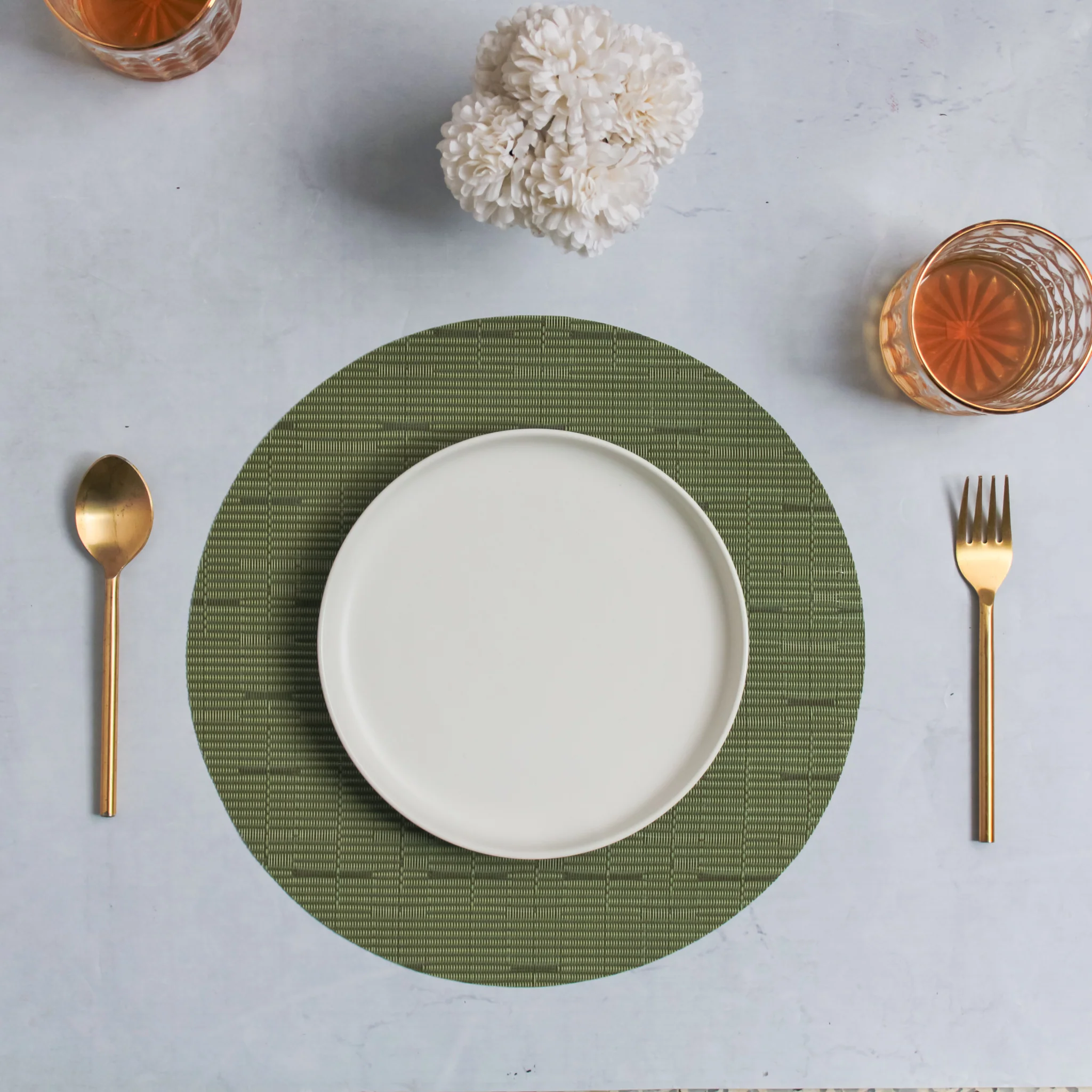 Round Placemat Green Set of 4 - Image 4