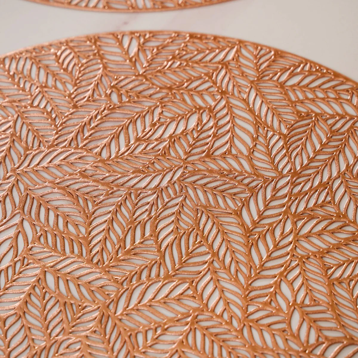 Round Rose Gold Cutwork Table Mat Set Of 6 - Image 8