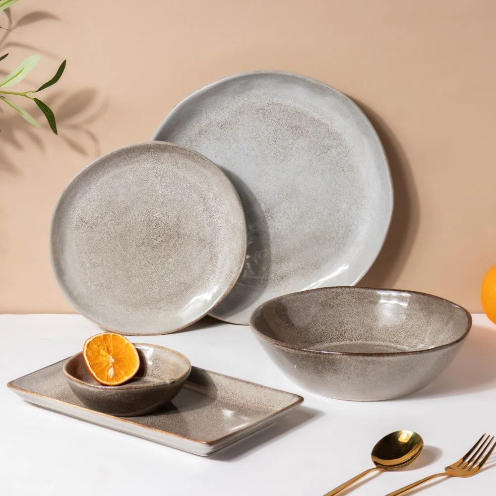 Rustic Handmade Large Serving Bowl Grey 800 ml - Image 10