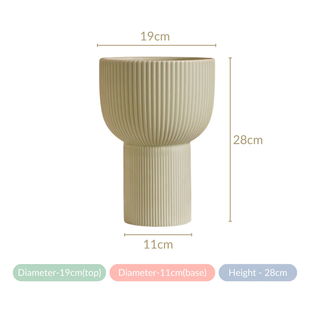 Sage Green Ceramic Pot For Flowers - Image 7