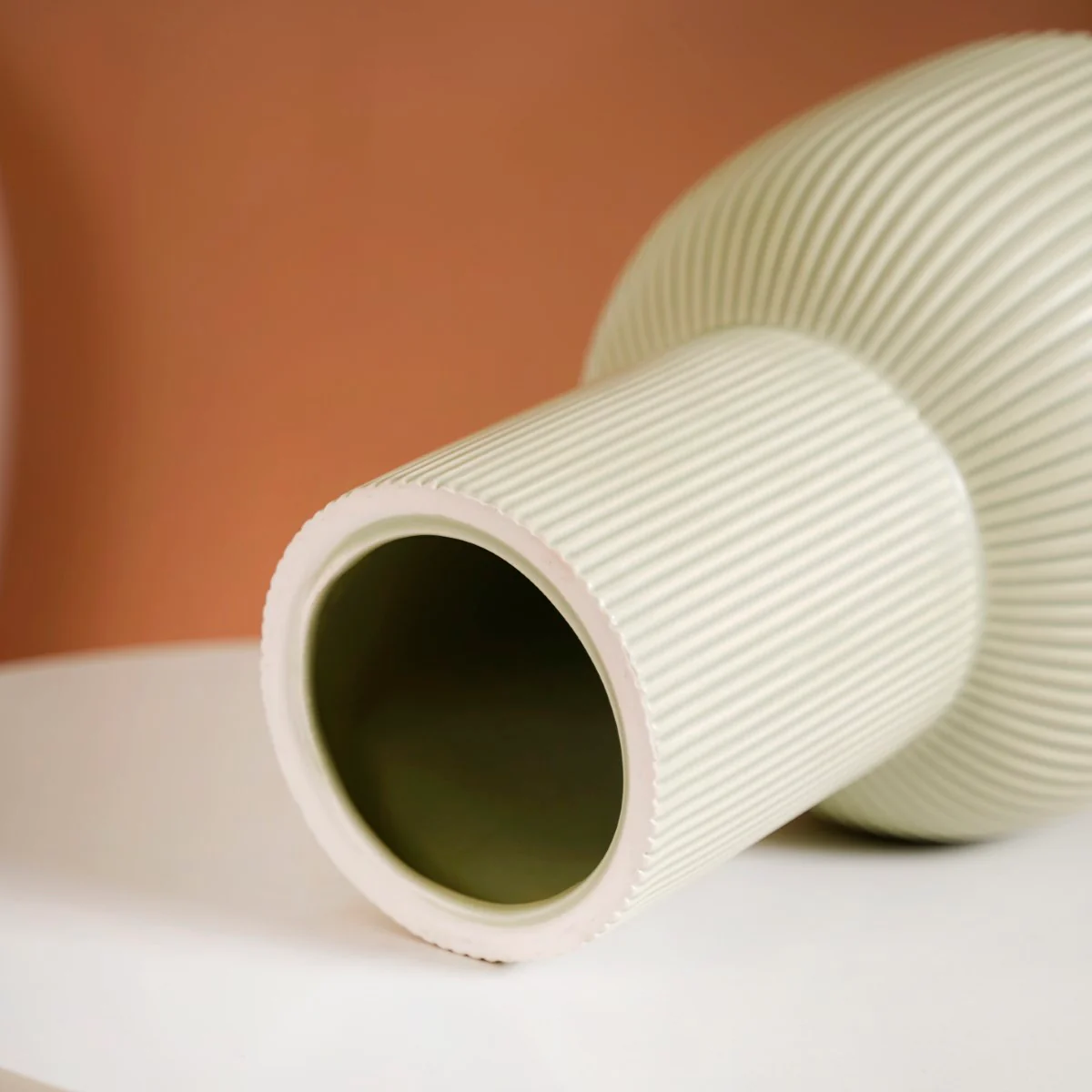 Sage Green Ceramic Pot For Flowers - Image 8