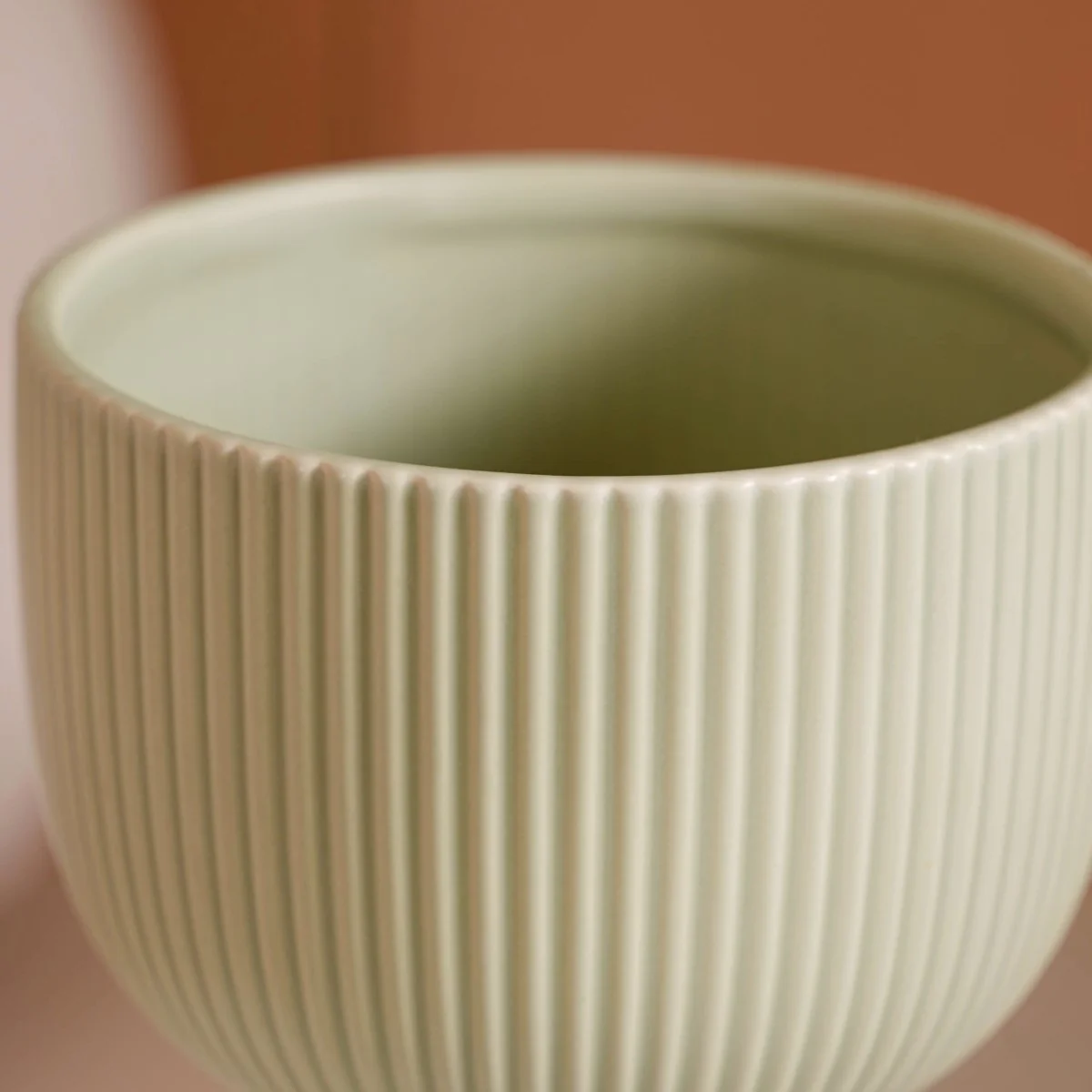 Sage Green Ceramic Pot For Flowers - Image 9