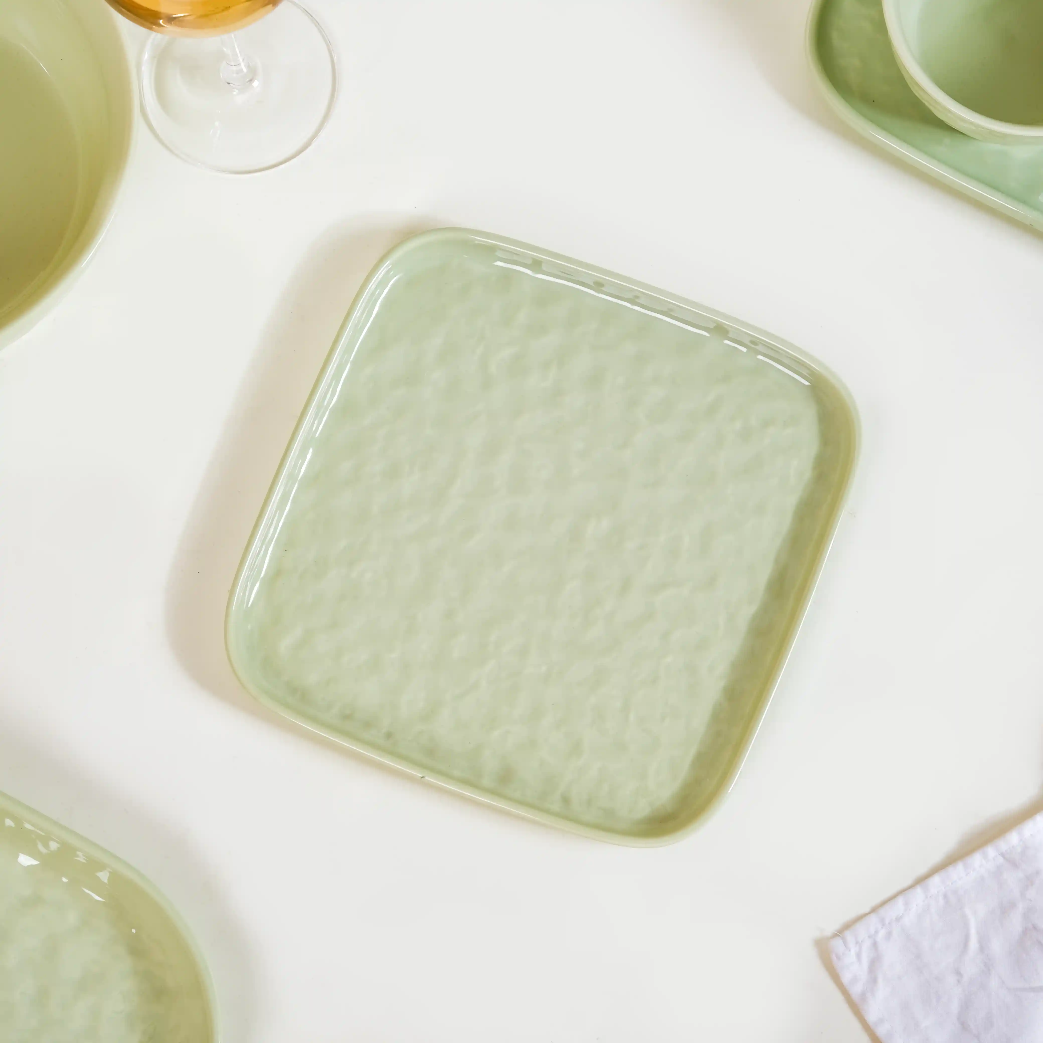 Sage Green Textured 27-Piece Dinner Set For 6 - Image 12