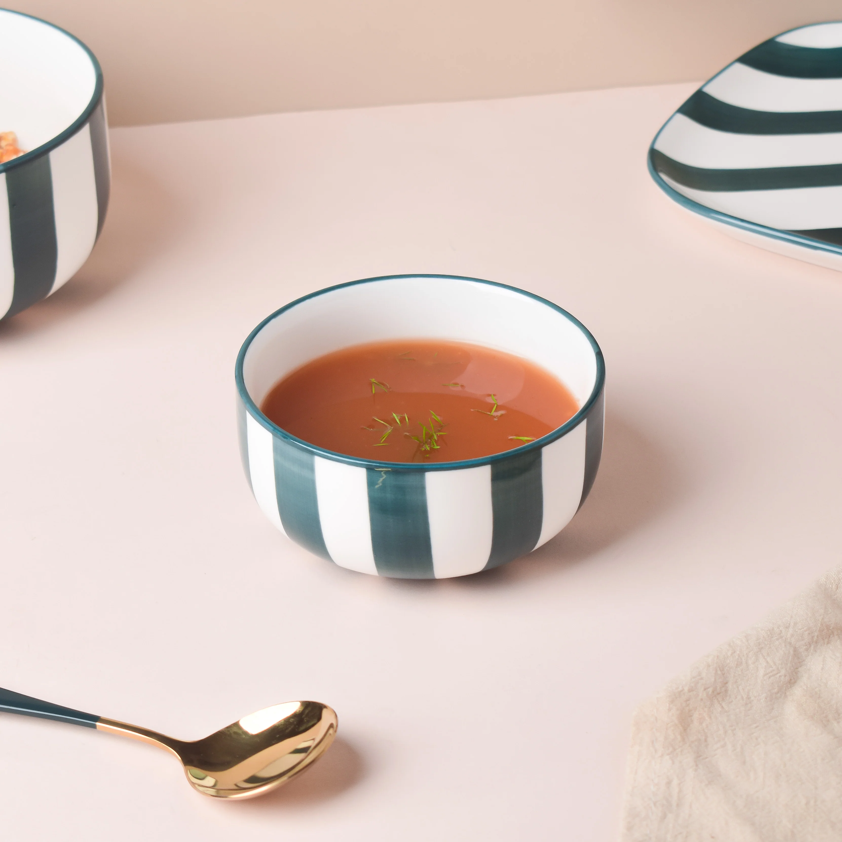 Sailor Striped Green Soup Bowl - Image 4