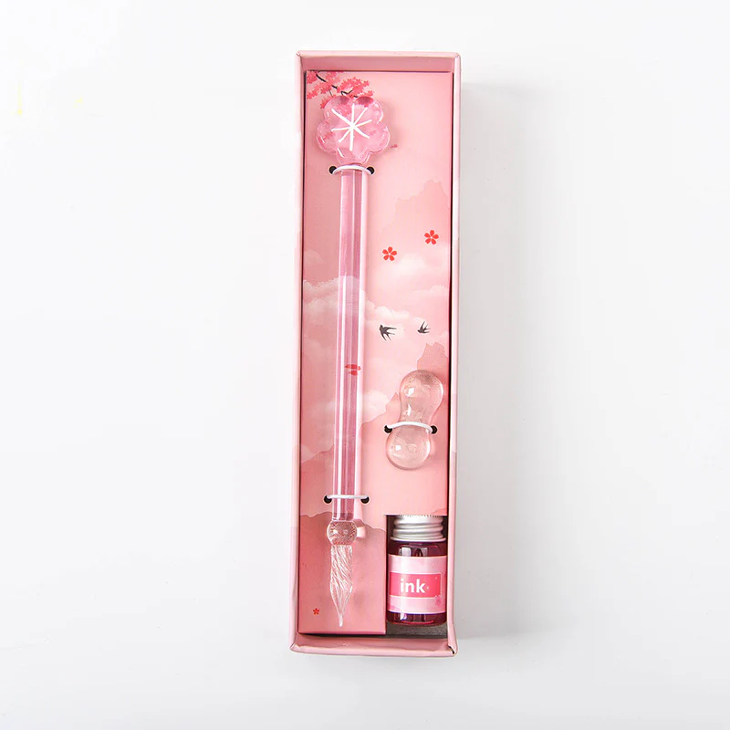 Sakura Glass Calligraphy Pen With Ink Bottle - Image 9