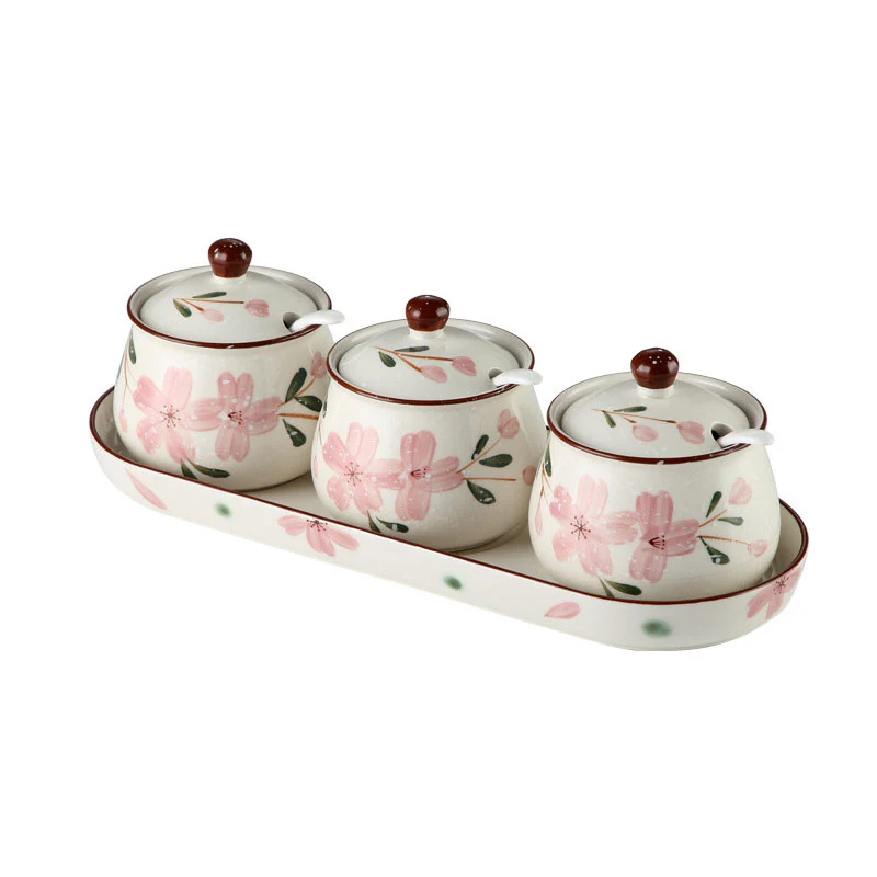 Sakura Spice Jar Set with Tray - Image 9