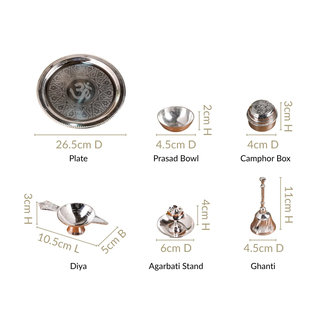 Sandhya Aarti Thali Set Of 6 - Image 4
