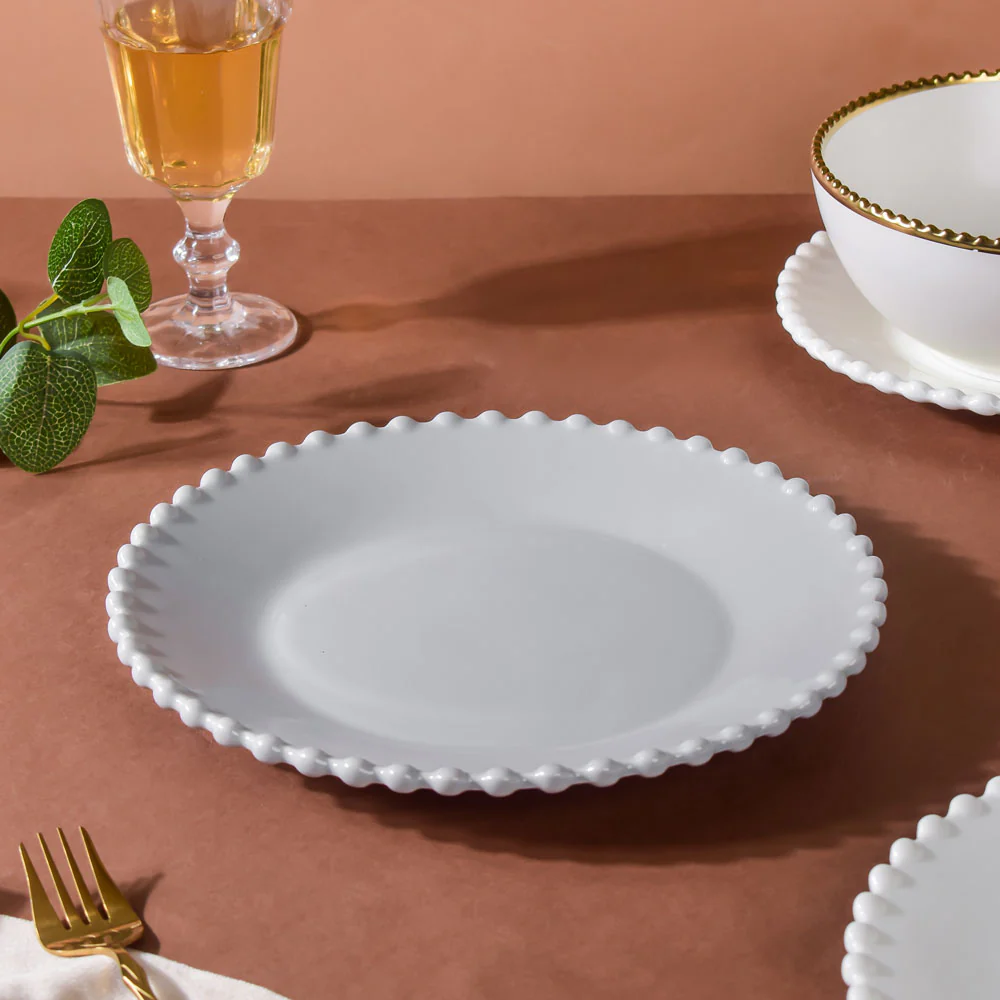 Scalloped Dinner Plate Grey 10 Inch - Image 3