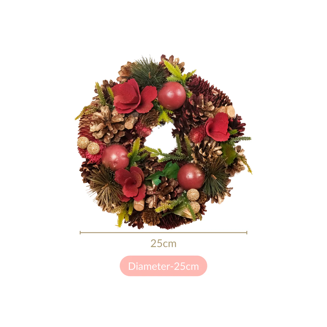 Scarlet Winter Wreath For Seasonal Wall Decor - Image 4