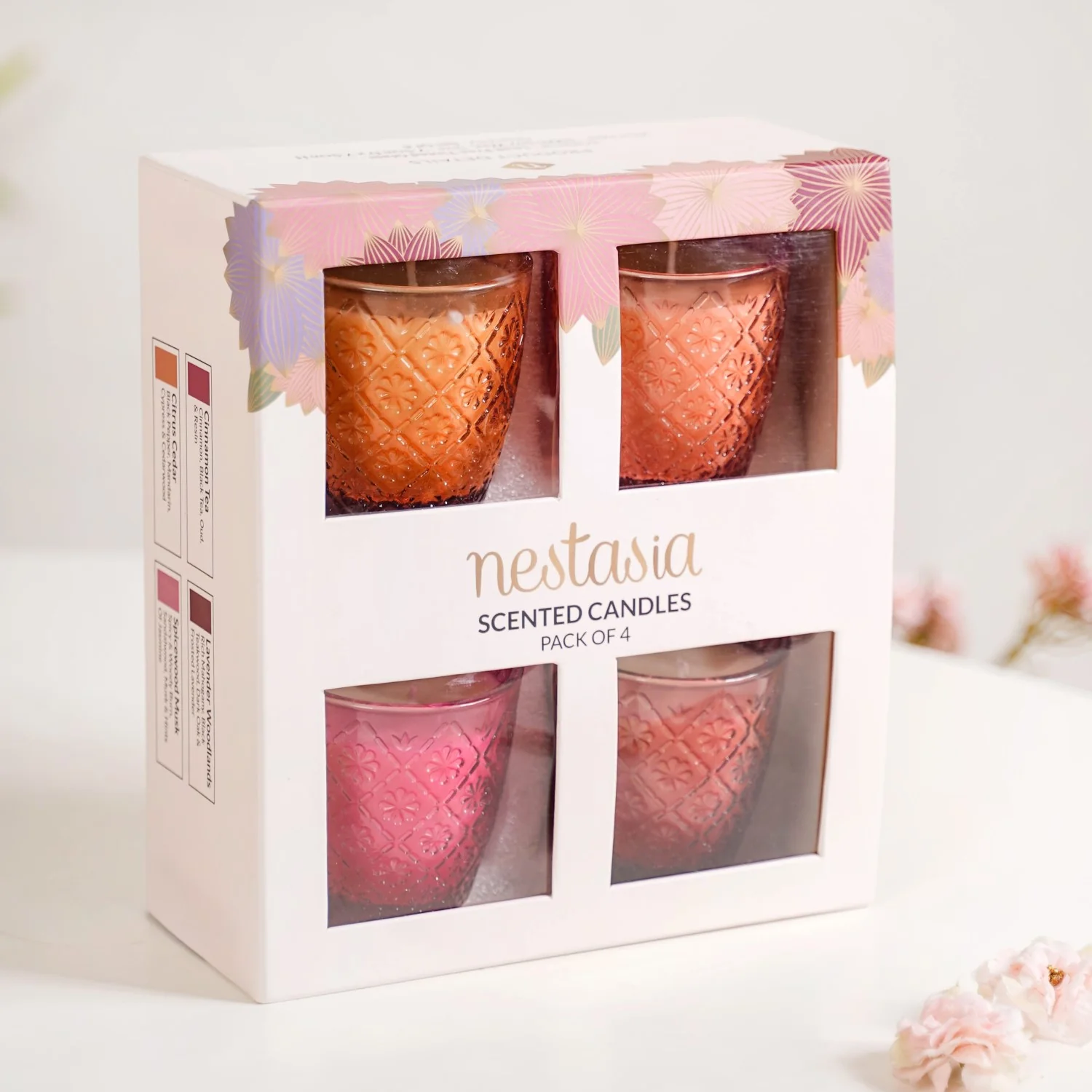 Scented Citrus Woods Fragrant Candle Set Of 4 - Image 2