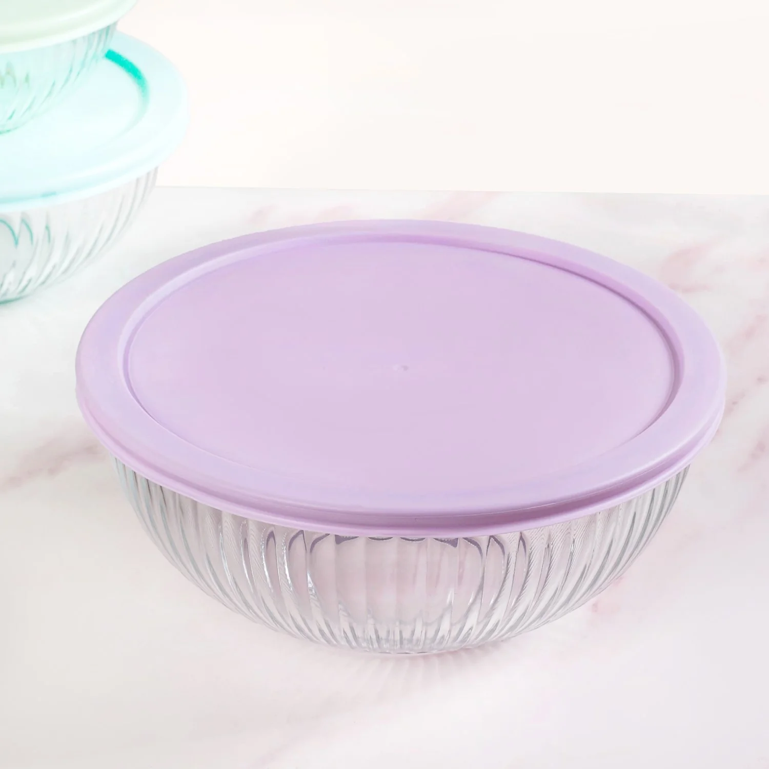 Sealpro Fluted Glass Mixing Bowls With Lids Set Of 3 S 500ml M 1000ml L 2000ml - Image 6