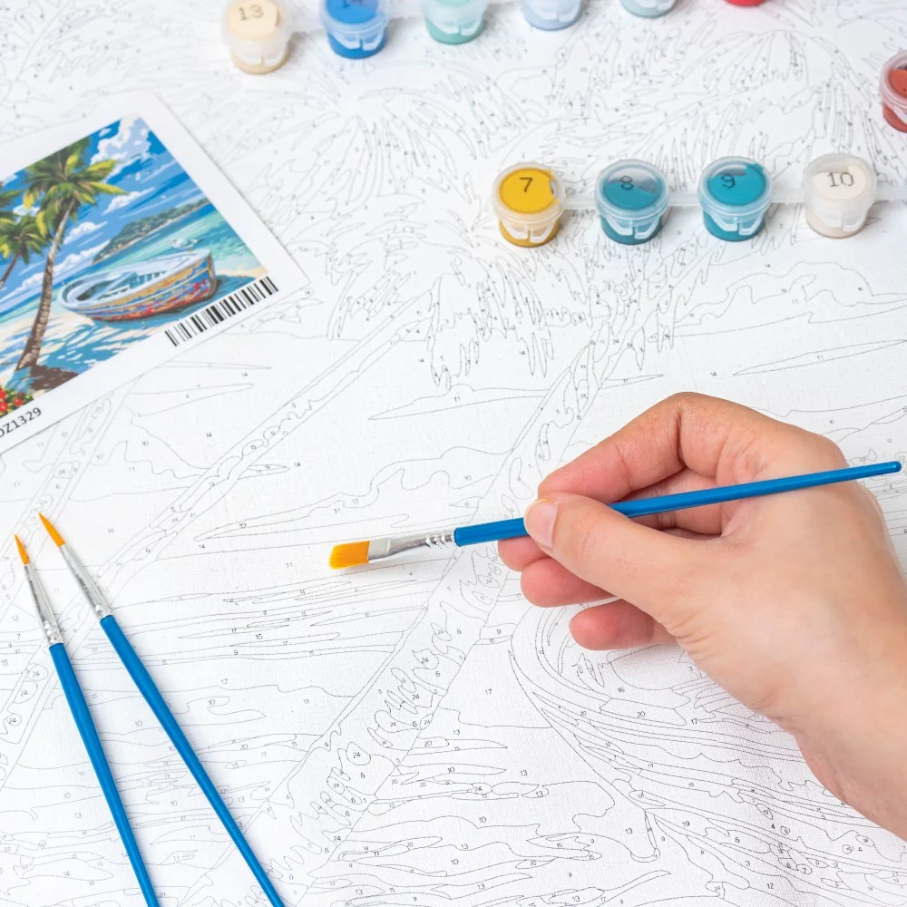 Seaside Boat DIY Painting By Numbers Kit - Image 3