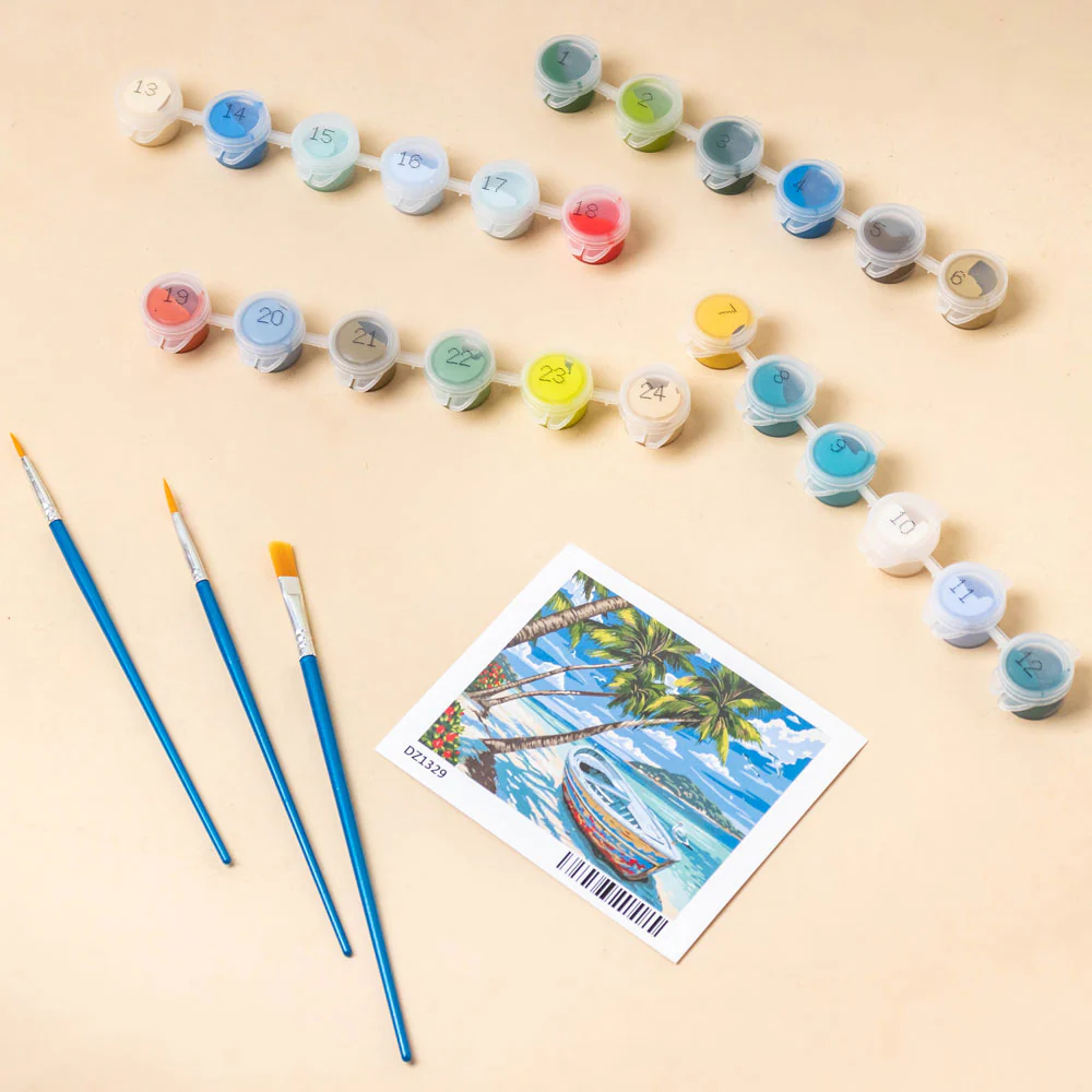 Seaside Boat DIY Painting By Numbers Kit - Image 4