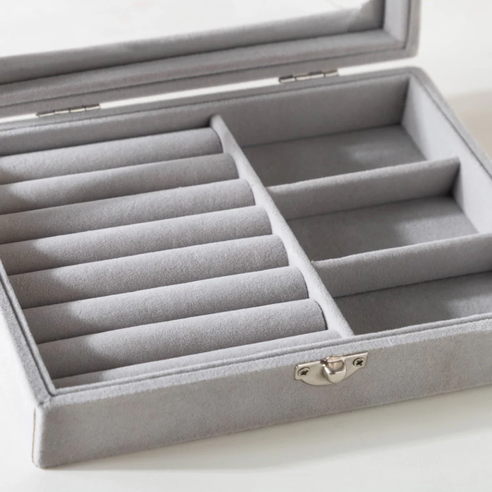 Sectioned Jewellery Box Grey - Image 7