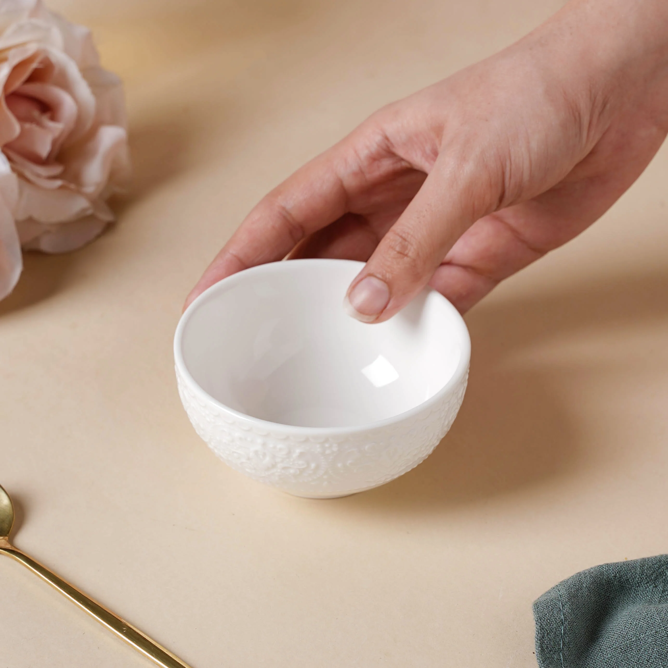 Serena Pearly White Dip Bowl 100 ml - Image 4