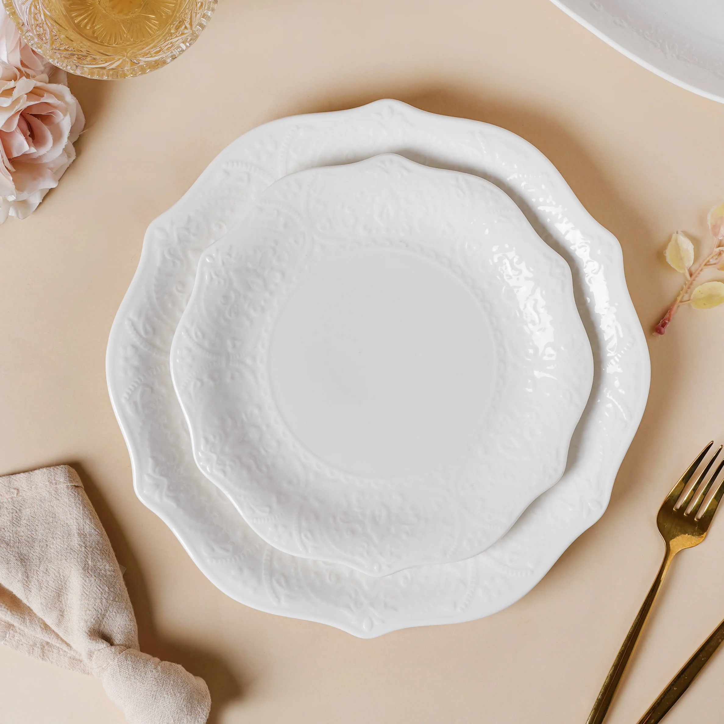 Serena Pearly White Snack Plate 8.5 Inch - Image 7