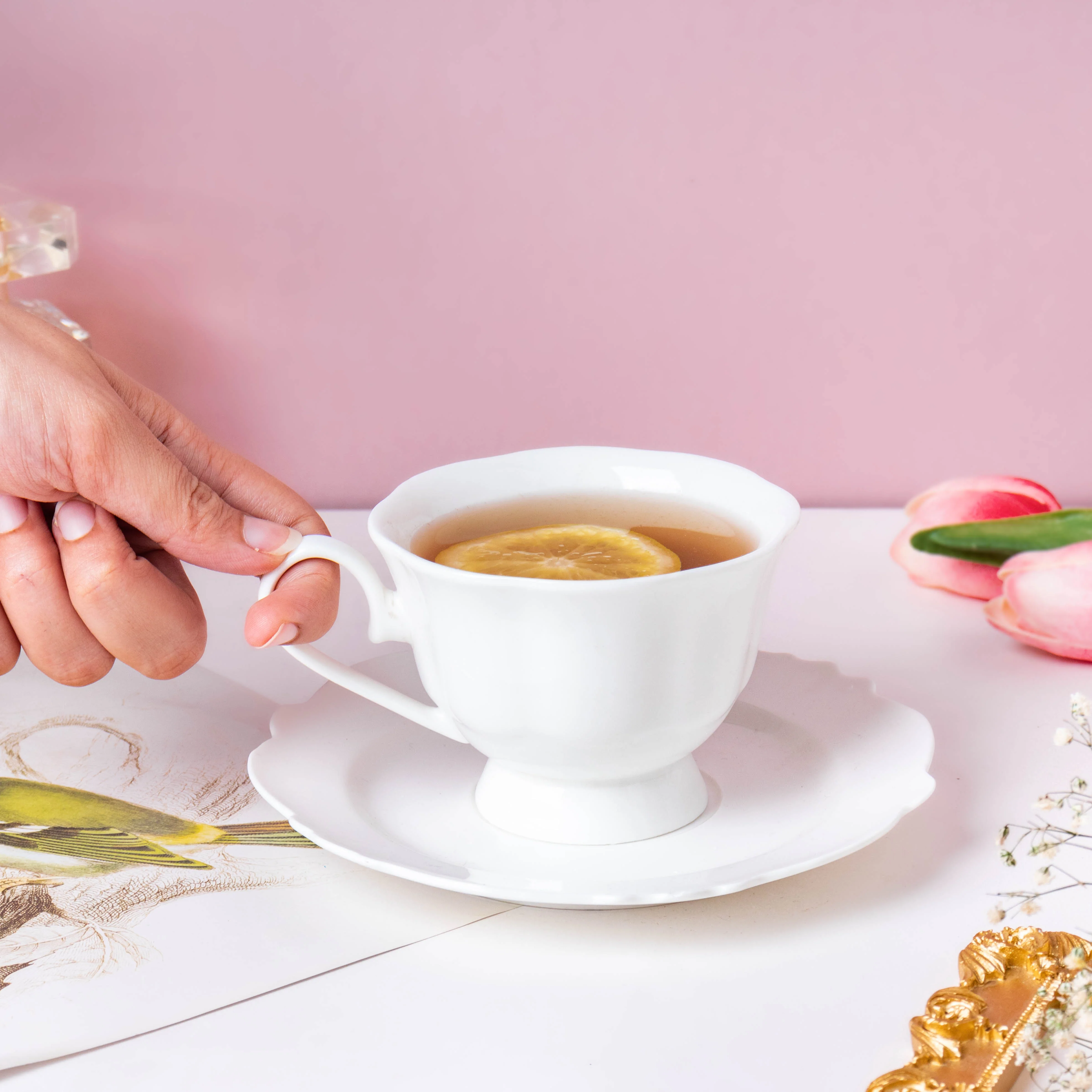 Serena White Truffle Elegant Cup And Saucer 150 ml - Image 3