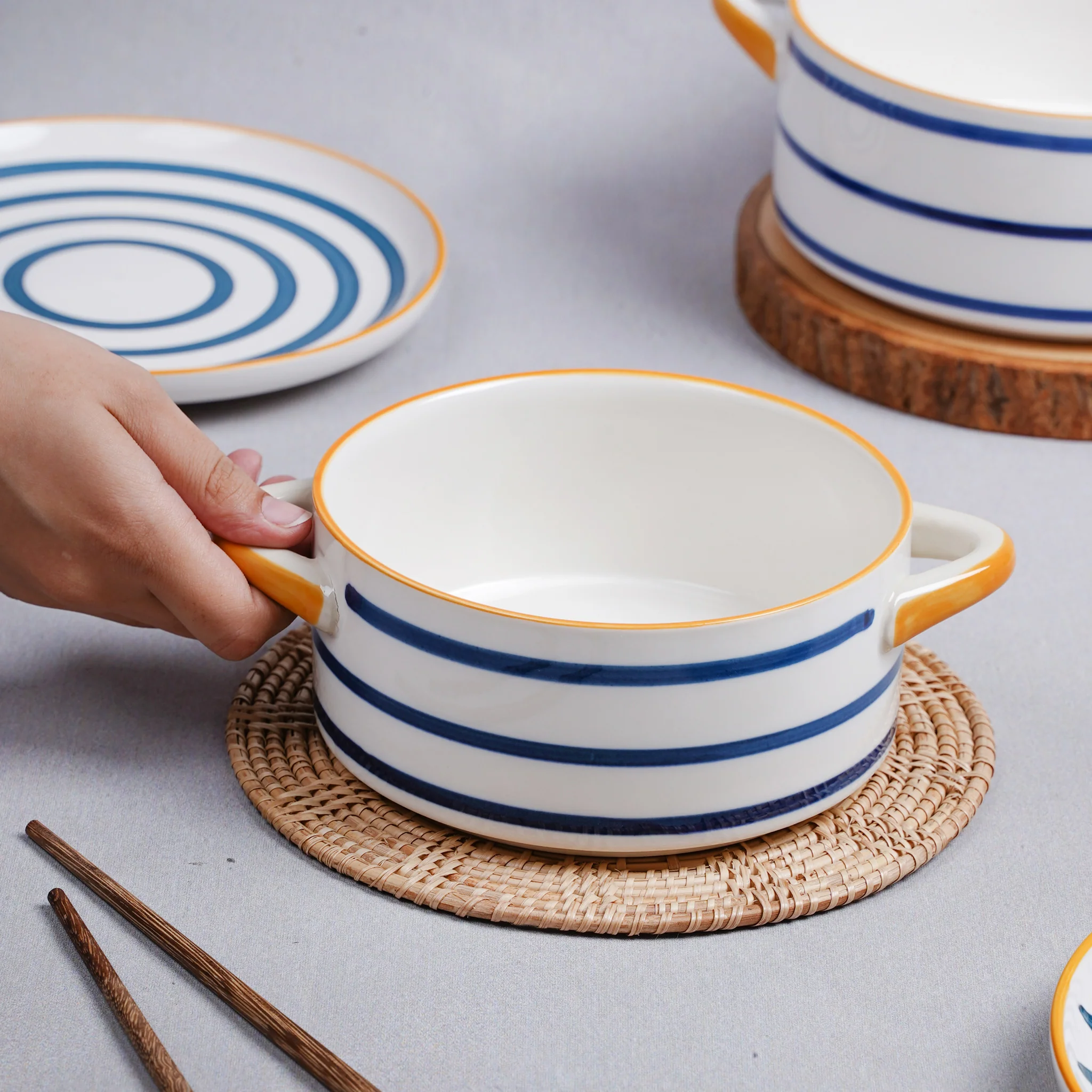 Serving Bowl With Handles Nitori Small - Image 4