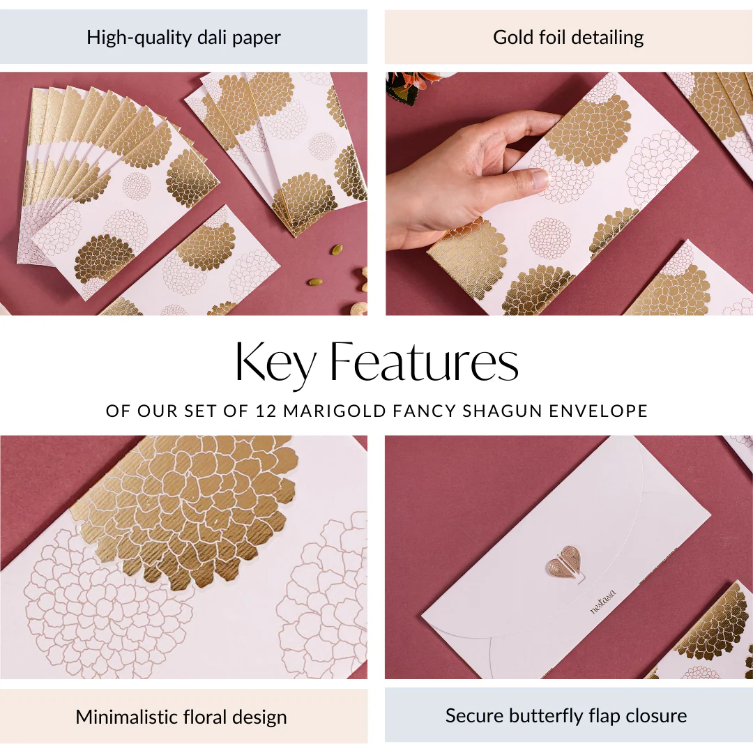 Set Of 12 Marigold Fancy Money Envelope - Image 5
