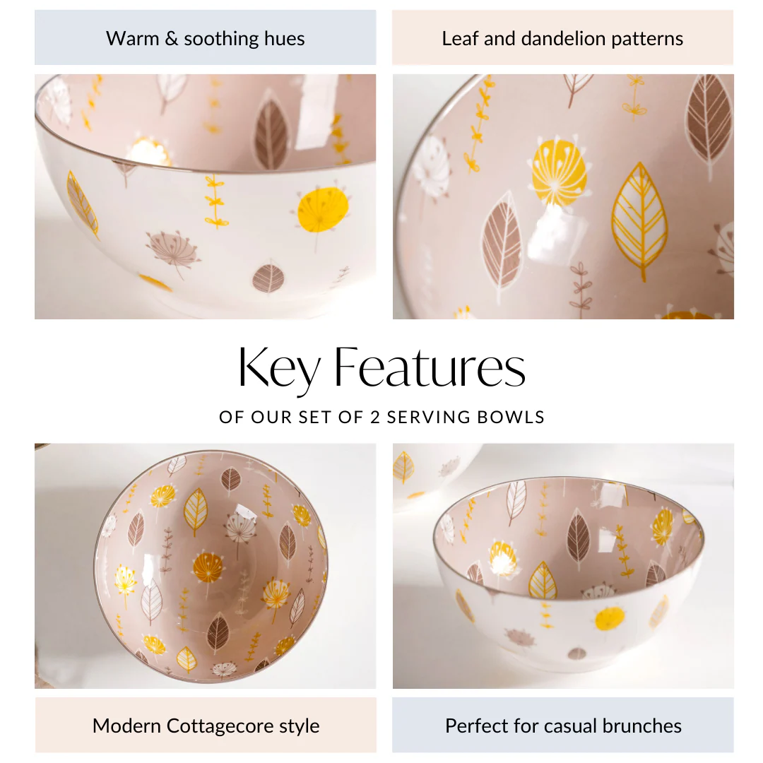 Set Of 2 Dandelion Serving Bowls 1650ml - Image 6