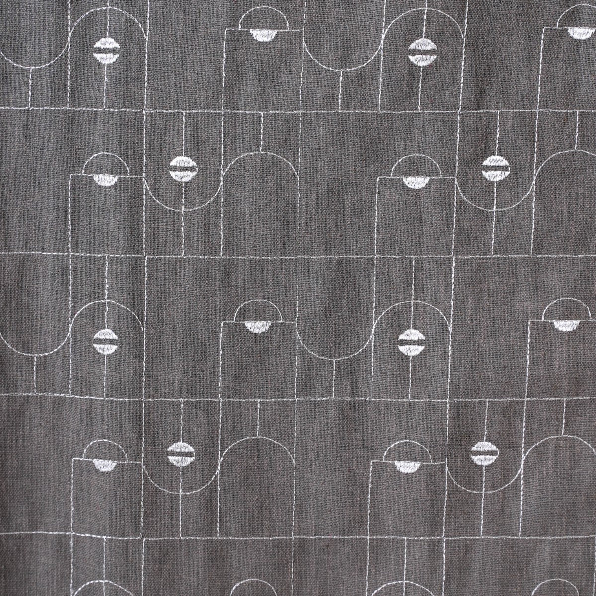 Set of 2 Embroidered Cotton Linen Curtain Grey 108x54 Inch - Image 4
