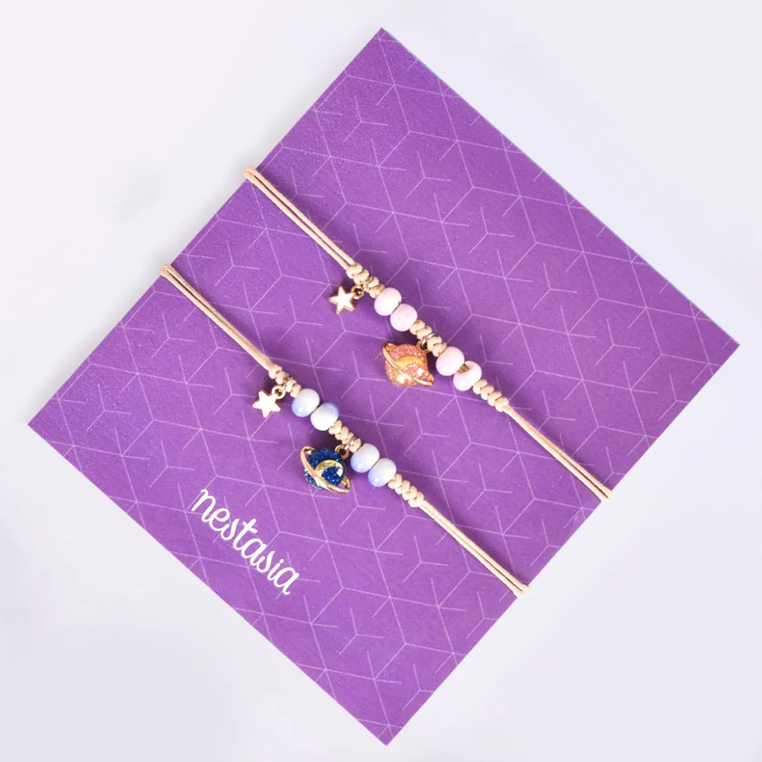 Set Of 2 Gleaming Ringed Planet Bracelets For Kids - Image 2