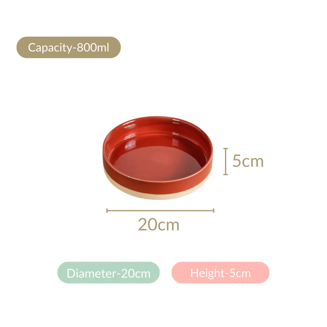 Set Of 2 Large Amber Clay Serving Bowls 800ml - Image 6