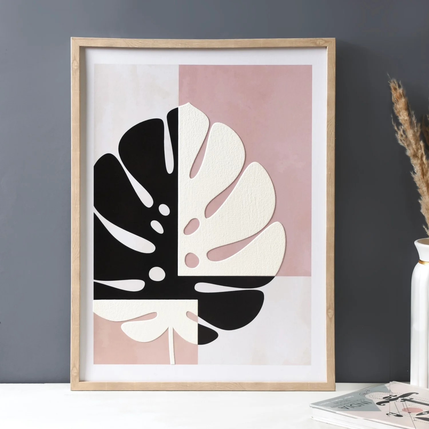 Set Of 2 Monstera Leaf Wall Art 23x17 Inch - Image 5