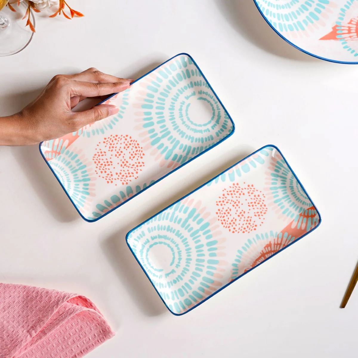 Set Of 2 Pastel Dream Snack Platters 8 Inch - Image 3