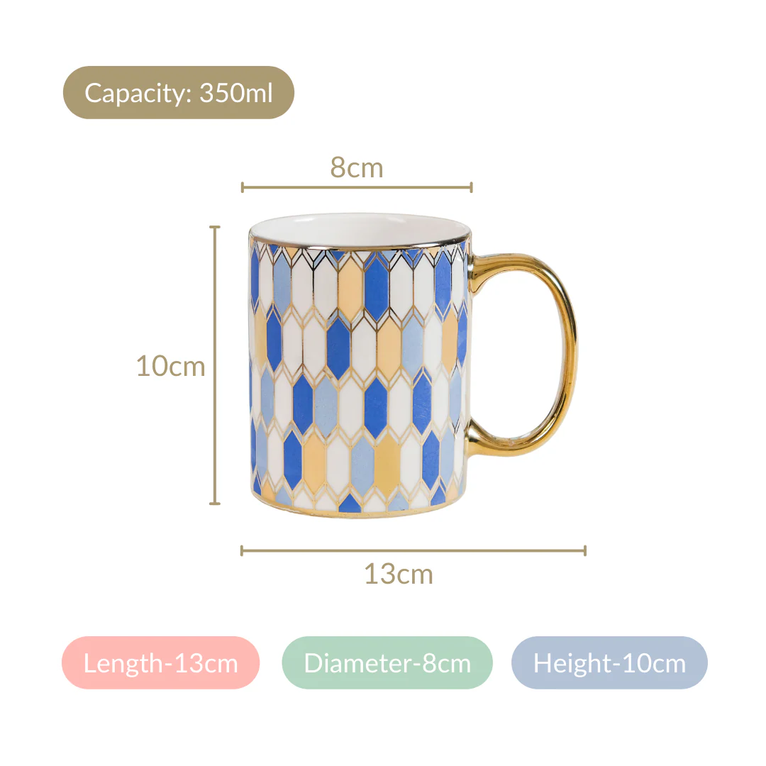 Set Of 2 Splendour Ceramic Mugs With Gift Box 350ml - Image 4