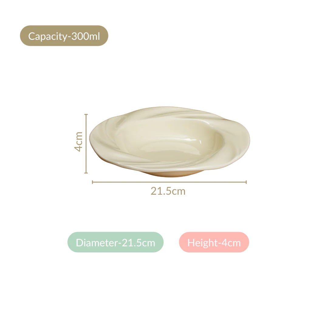 Set Of 2 Swirled Rim Pasta Plate 8 Inch - Image 4