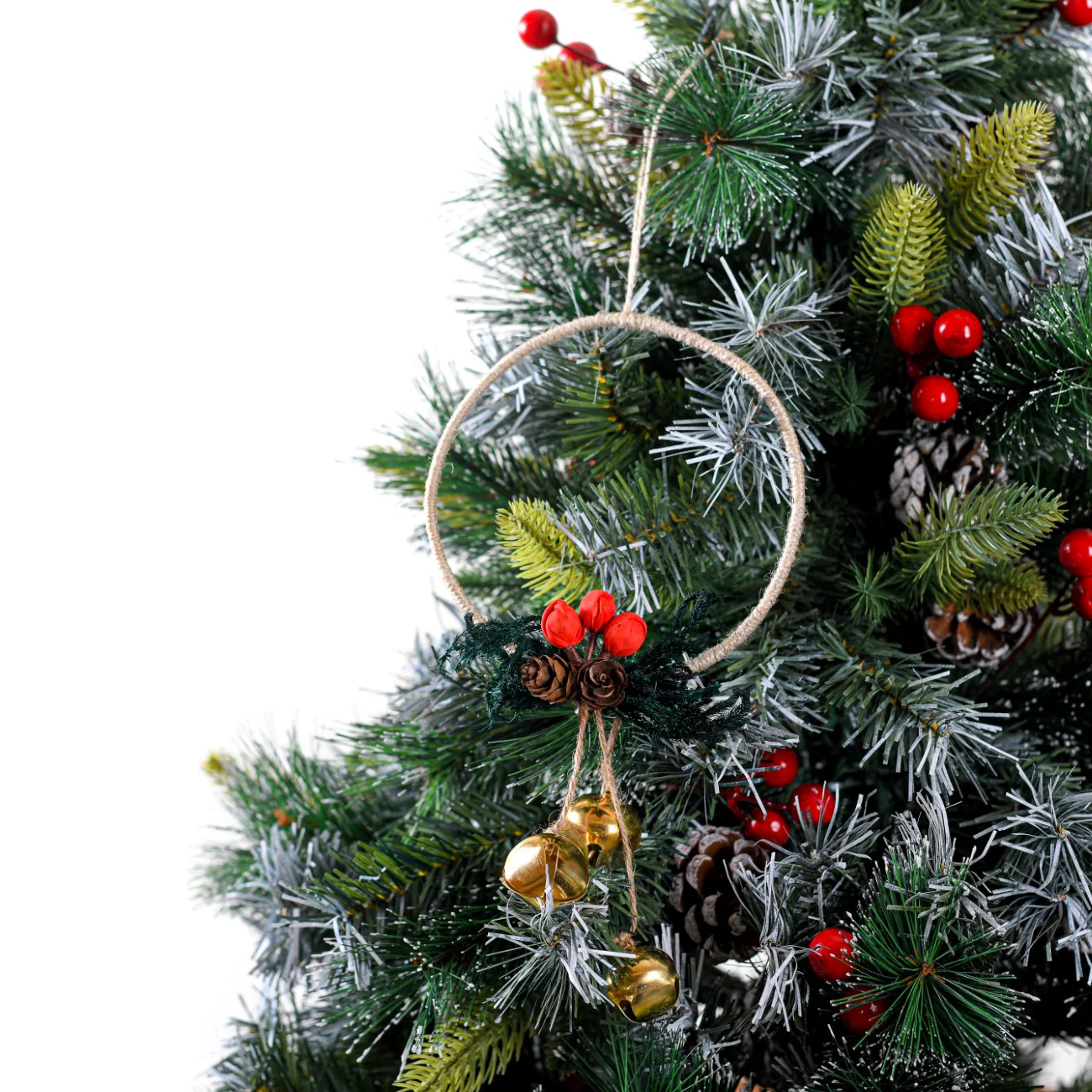 Set Of 4 Handcrafted Christmas Wreath Ornaments - Image 2