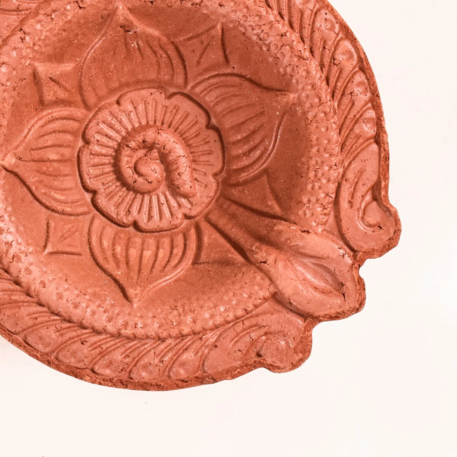 Set Of 48 Flower Engraved Earthen Clay Diyas - Image 8