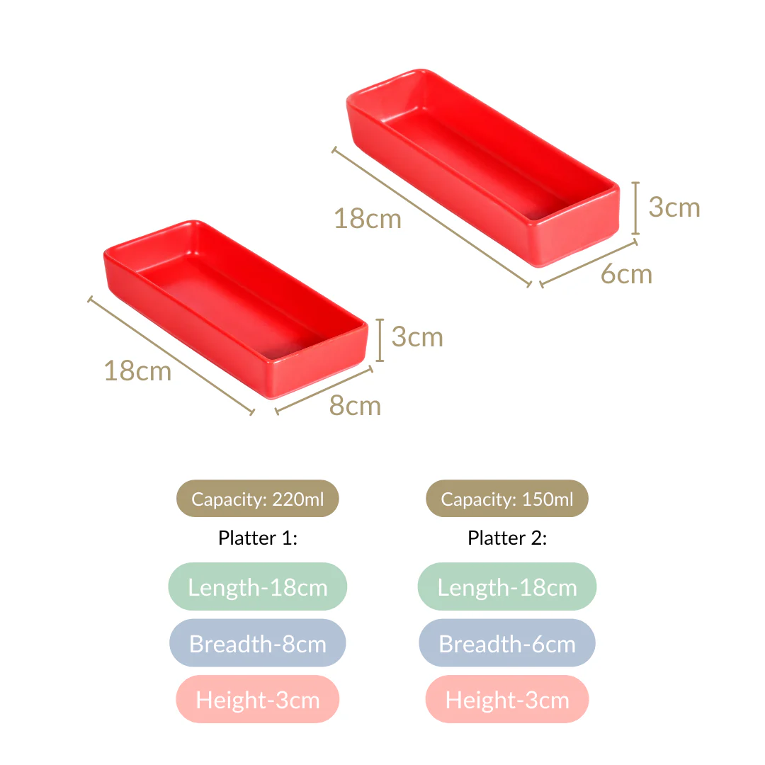 Set Of 6 Gift Box Ceramic Platter With Tray - Image 5