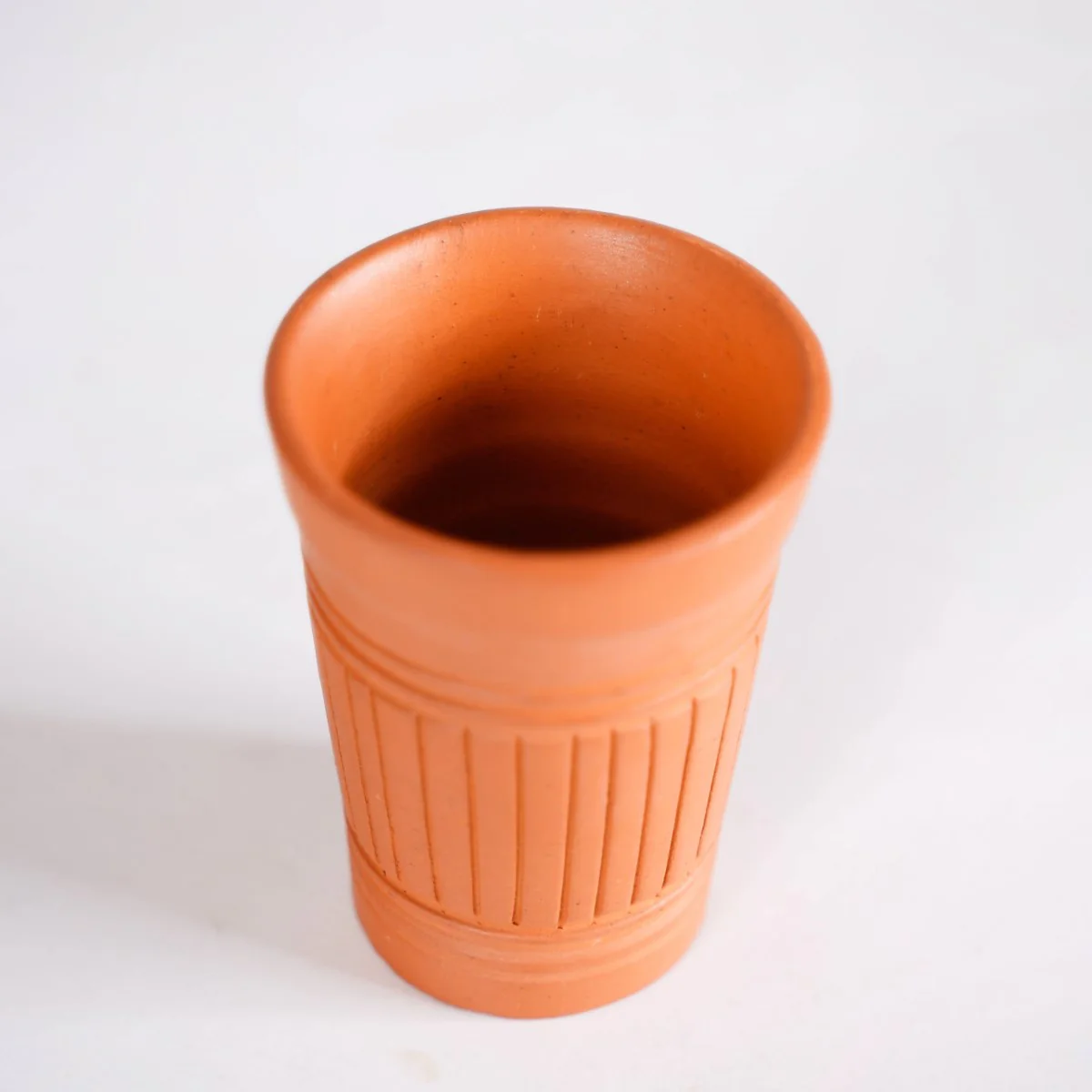 Set Of 6 Terracotta Kulhad Glasses With Cutting Chai Stand - Image 14